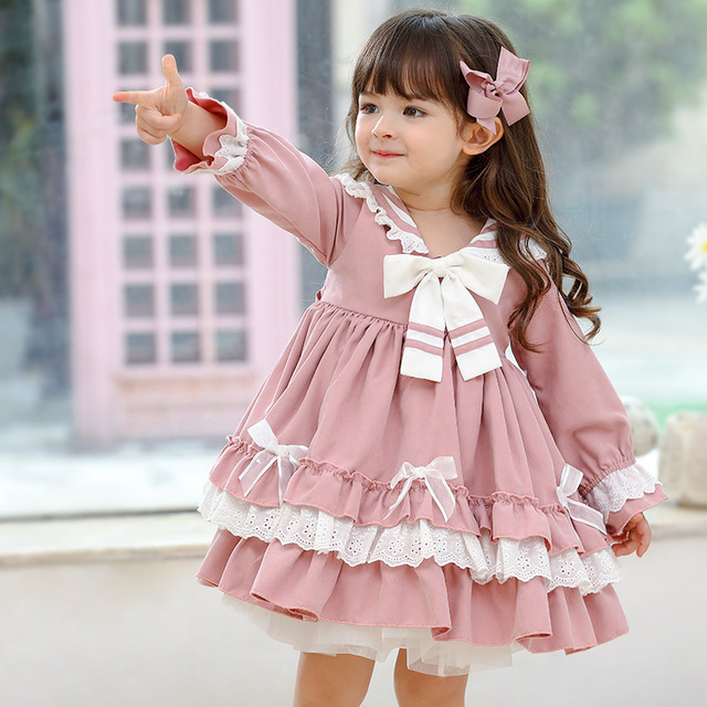 Nowa sukienka jesienne/zimowe płaszcz Lolita dziewczyna z falbankami znajdująca się w kategorii Suknie - Wianko - 4