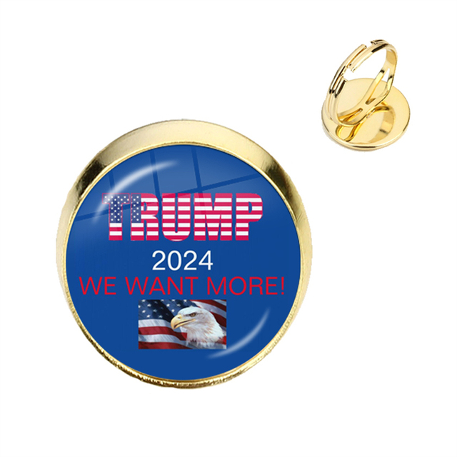 Złote pierścienie Cabochon Trump 2024 - kolekcja wyborcza, wyprodukowane w USA - Wianko - 13