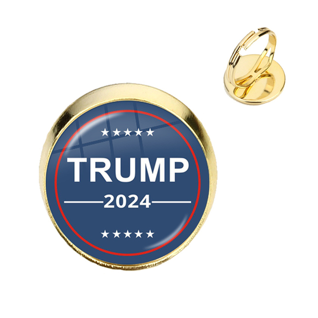 Złote pierścienie Cabochon Trump 2024 - kolekcja wyborcza, wyprodukowane w USA - Wianko - 30