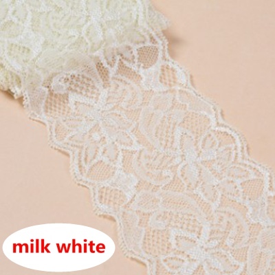 Koronka elastyczna do sukni ślubnej, szerokość 8 cm, dzianina elastan, bielizna DIY - Wianko - 38