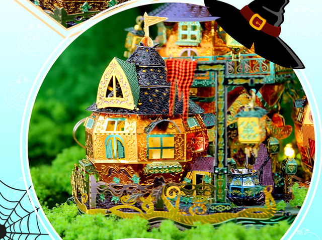 Metalowy model dyni - DIY 3D Puzzle, obraz królestwa, zabawka dla dzieci na Halloween - Wianko - 10