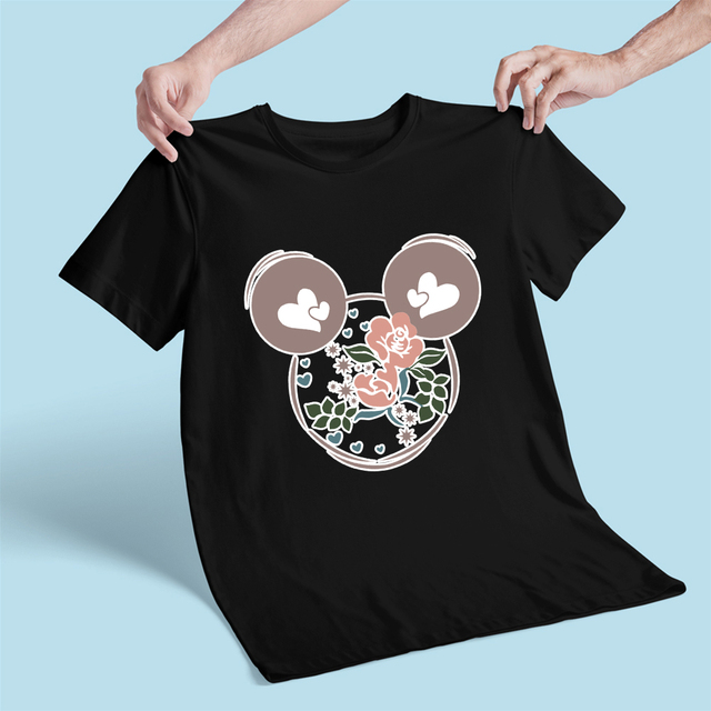 Koszulka dziecięca Disney Alicja w Krainie Czarów z postacią Mickey Mouse - biała, czarna, luźna grafika Kawaii - Wianko - 5