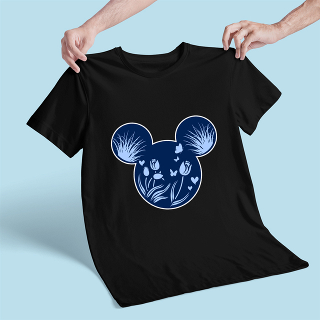 Koszulka dziecięca Disney Alicja w Krainie Czarów z postacią Mickey Mouse - biała, czarna, luźna grafika Kawaii - Wianko - 4