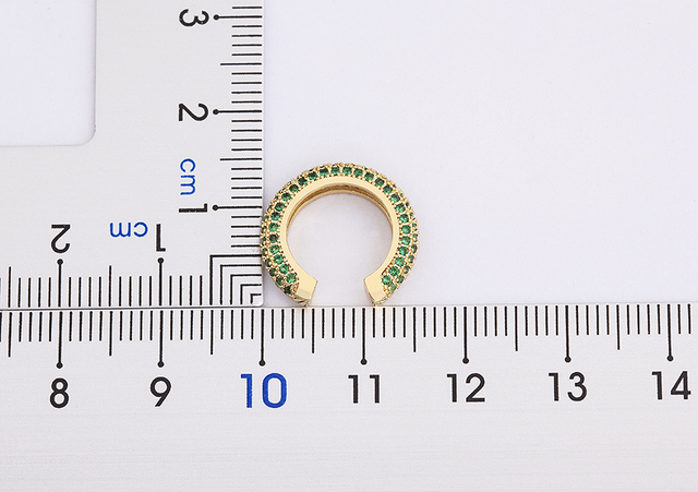 Kolczyki Ear Cuff okrągłe z cyrkoniami dla kobiet, bez Piercing, miedź,  prawdziwa biżuteria z pozłacanym wykończeniem - Wianko - 4
