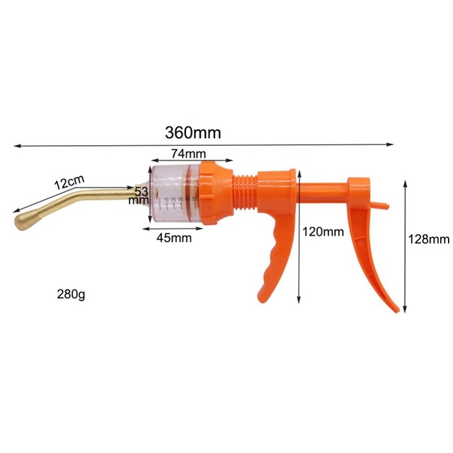 Automatyczny pistolet weterynaryjny Drum do nalewania leków - strzykawka 50 ml - Wianko - 19