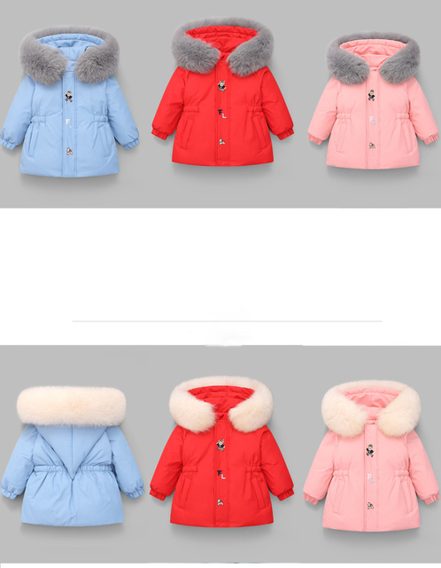 Zestaw długi kombinezon zimowy dziecięcy dla dziewczynki - chłopiec, ciepła kurtka parka + płaszcz gruby Snowsuit - Wianko - 6