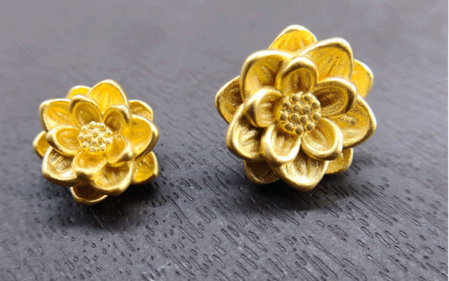 999 złote koraliki lotus 24k, czyste złoto, charms, 3D złote kwiatowe akcesoria do biżuterii DIY - Wianko - 7