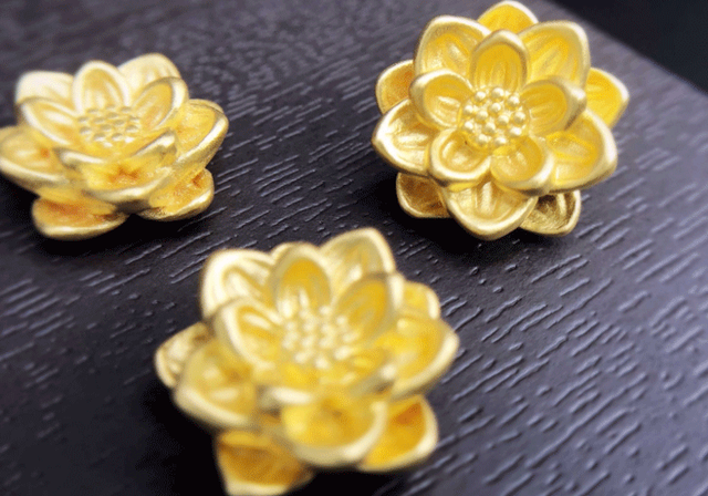 999 złote koraliki lotus 24k, czyste złoto, charms, 3D złote kwiatowe akcesoria do biżuterii DIY - Wianko - 6