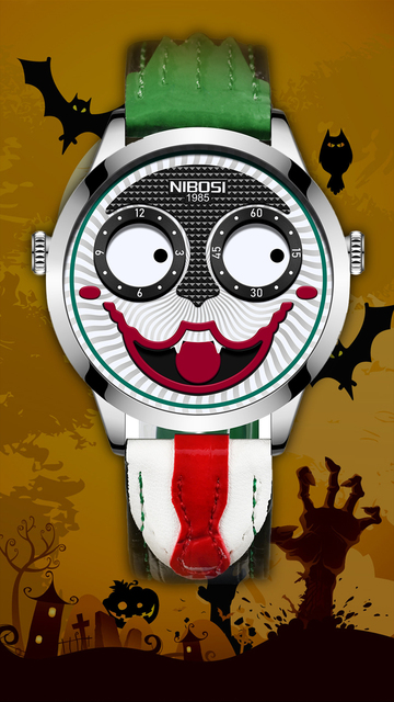 Zegarek męski Joker 2021 Top marka kreatywny moda osobowość Clown skóra Quartz wodoodporny sportowy - Wianko - 9