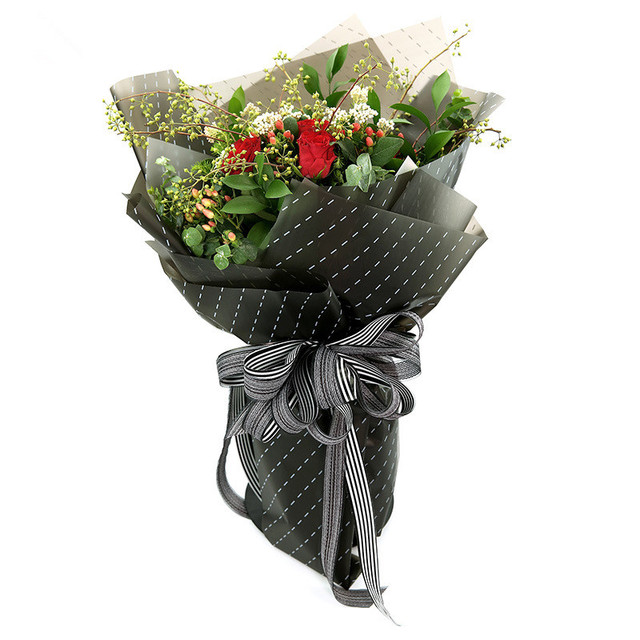 Papierowe bukiety kwiatów 10 szt. w jasnym kolorze mgły, celofanowy materiał do pakowania prezentów - Wianko - 11