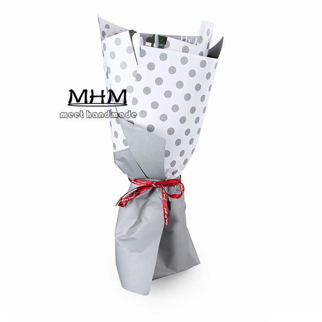 Papierowe bukiety kwiatów 10 szt. w jasnym kolorze mgły, celofanowy materiał do pakowania prezentów - Wianko - 12