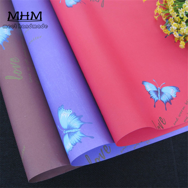 Papierowe bukiety kwiatów 10 szt. w jasnym kolorze mgły, celofanowy materiał do pakowania prezentów - Wianko - 18