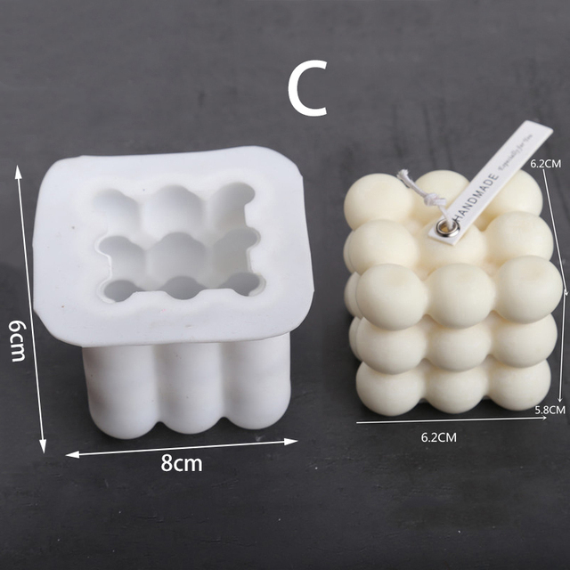 Forma silikonowa do ręcznie robionej, 3D kostki rubika w kształcie bąbelków z aromaterapią do świeczek i pieczenia w kuchni - Narzędzie DIY Acces 3style - Wianko - 4