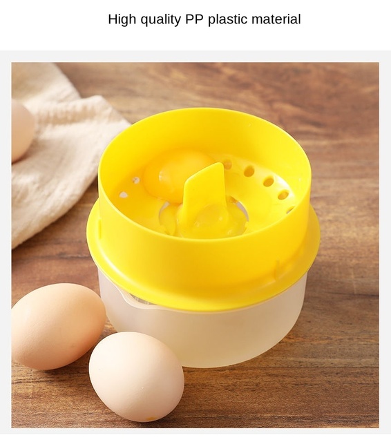 Dzielnik jaj z dużym schowkiem - filtr do pieczenia jaj ciecz - narzędzie do rozdzielania jaj w gospodarstwie domowym - Wianko - 4