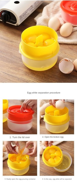 Dzielnik jaj z dużym schowkiem - filtr do pieczenia jaj ciecz - narzędzie do rozdzielania jaj w gospodarstwie domowym - Wianko - 8