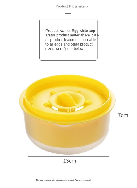Dzielnik jaj z dużym schowkiem - filtr do pieczenia jaj ciecz - narzędzie do rozdzielania jaj w gospodarstwie domowym - Wianko - 2