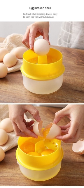Dzielnik jaj z dużym schowkiem - filtr do pieczenia jaj ciecz - narzędzie do rozdzielania jaj w gospodarstwie domowym - Wianko - 3