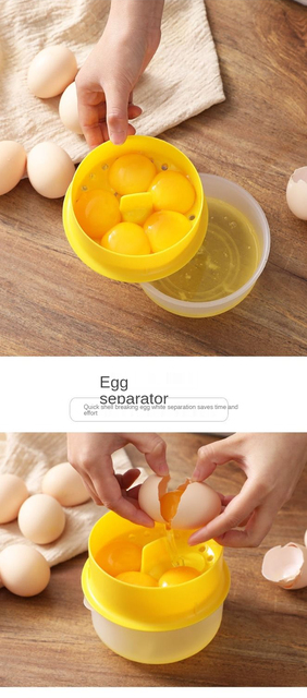 Dzielnik jaj z dużym schowkiem - filtr do pieczenia jaj ciecz - narzędzie do rozdzielania jaj w gospodarstwie domowym - Wianko - 1