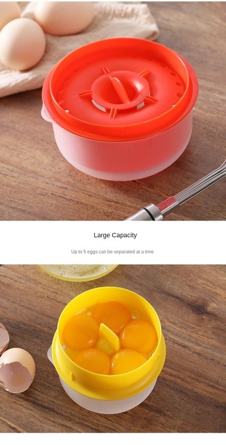 Dzielnik jaj z dużym schowkiem - filtr do pieczenia jaj ciecz - narzędzie do rozdzielania jaj w gospodarstwie domowym - Wianko - 5
