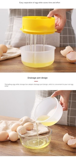 Dzielnik jaj z dużym schowkiem - filtr do pieczenia jaj ciecz - narzędzie do rozdzielania jaj w gospodarstwie domowym - Wianko - 6