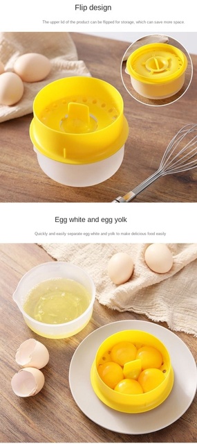 Dzielnik jaj z dużym schowkiem - filtr do pieczenia jaj ciecz - narzędzie do rozdzielania jaj w gospodarstwie domowym - Wianko - 7
