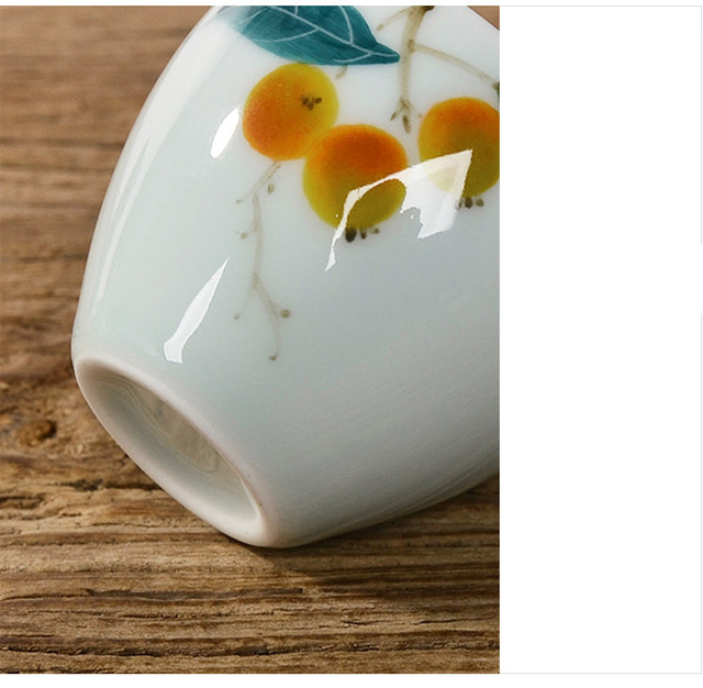 Zestaw 2 filiżanek chińskiego ręcznie malowanego ceramicznego Ru Kiln, pojemność 70ml - Wianko - 7