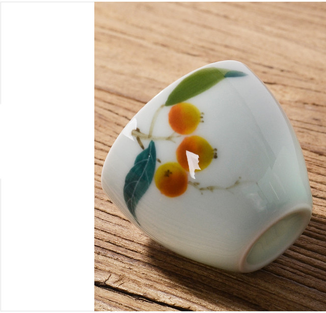 Zestaw 2 filiżanek chińskiego ręcznie malowanego ceramicznego Ru Kiln, pojemność 70ml - Wianko - 6