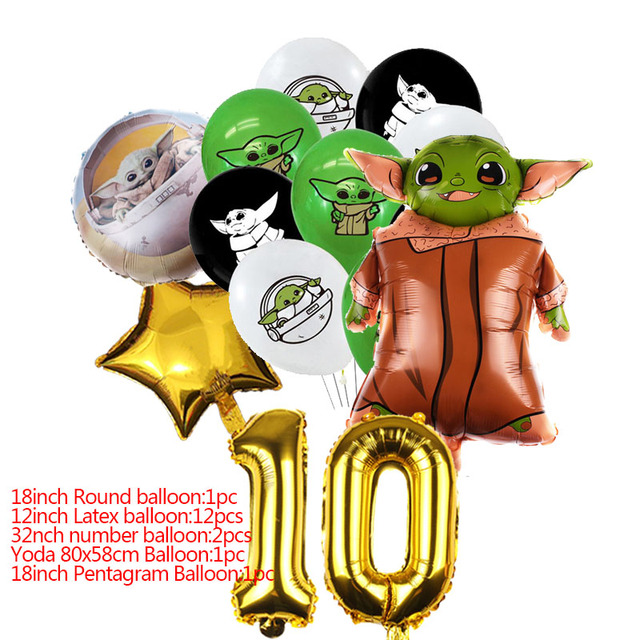 16 sztuk złotych dekoracyjnych balonów Star Wars Yoda Baby - prezent Baby Shower, zabawki dla dzieci - Wianko - 10