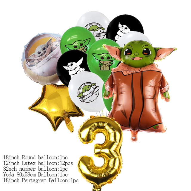 16 sztuk złotych dekoracyjnych balonów Star Wars Yoda Baby - prezent Baby Shower, zabawki dla dzieci - Wianko - 3