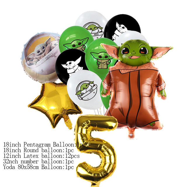 16 sztuk złotych dekoracyjnych balonów Star Wars Yoda Baby - prezent Baby Shower, zabawki dla dzieci - Wianko - 5