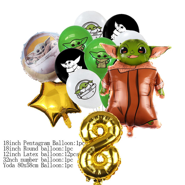 16 sztuk złotych dekoracyjnych balonów Star Wars Yoda Baby - prezent Baby Shower, zabawki dla dzieci - Wianko - 8