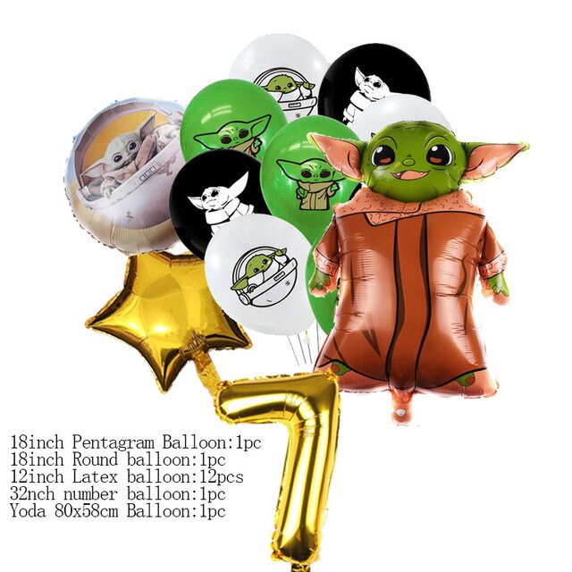 16 sztuk złotych dekoracyjnych balonów Star Wars Yoda Baby - prezent Baby Shower, zabawki dla dzieci - Wianko - 7