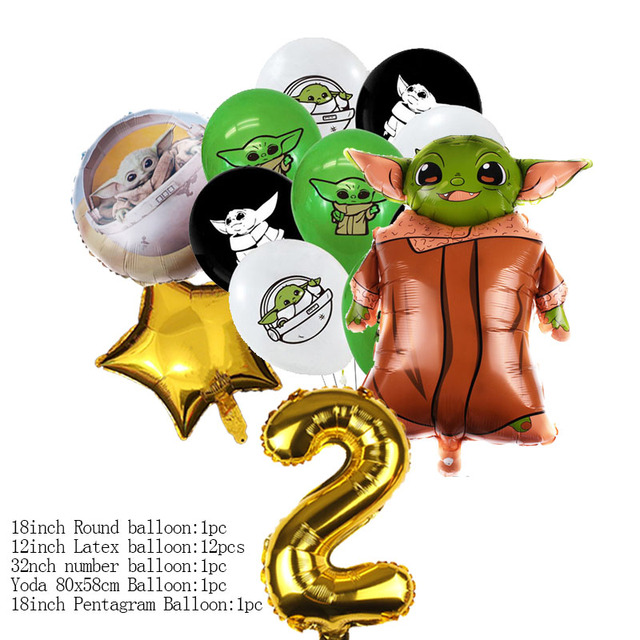 16 sztuk złotych dekoracyjnych balonów Star Wars Yoda Baby - prezent Baby Shower, zabawki dla dzieci - Wianko - 2