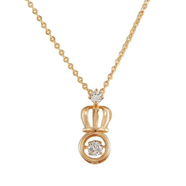 Naszyjnik z wisiorkiem korona Cyrkon MxGxFam, biżuteria moda 18 k/białe złoto, kamień AAA+Cyrkon, 45 cm łańcuch - Wianko - 2