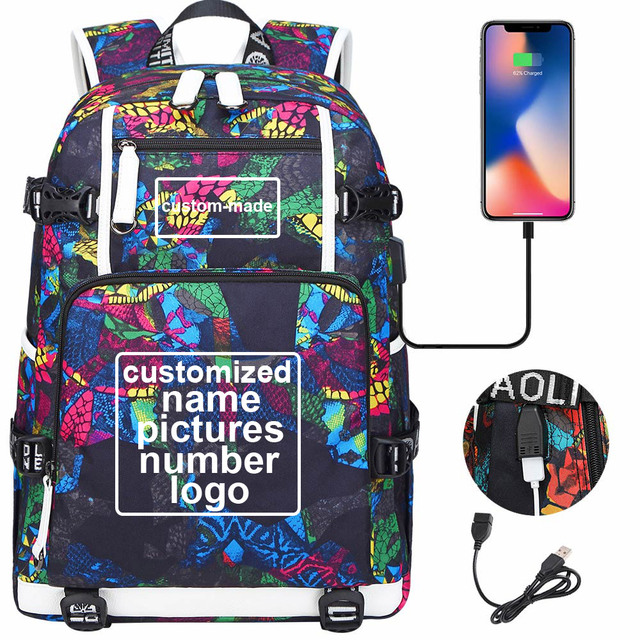 Niestandardowy plecak podróżny z nadrukiem na zamówienie - torba dla dzieci i dorosłych (USB, laptop) - Wianko - 20