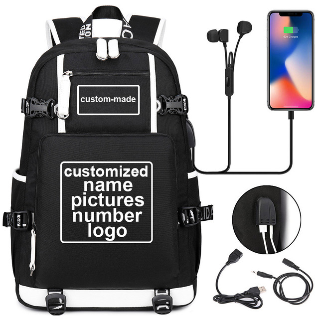Niestandardowy plecak podróżny z nadrukiem na zamówienie - torba dla dzieci i dorosłych (USB, laptop) - Wianko - 10