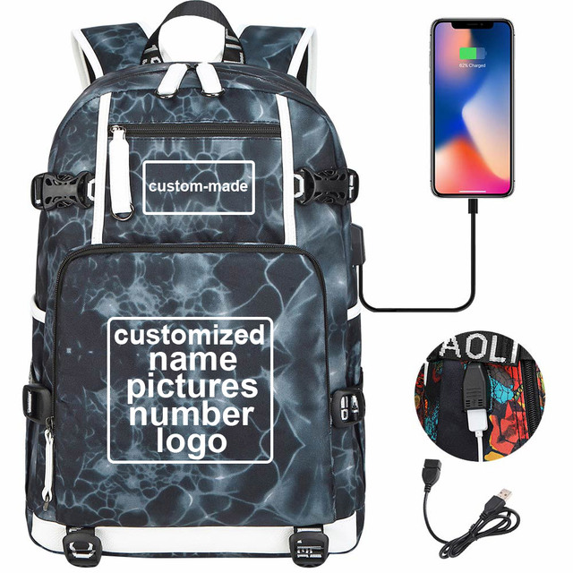 Niestandardowy plecak podróżny z nadrukiem na zamówienie - torba dla dzieci i dorosłych (USB, laptop) - Wianko - 22