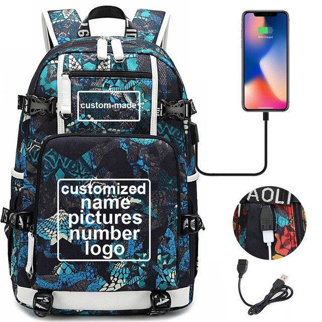 Niestandardowy plecak podróżny z nadrukiem na zamówienie - torba dla dzieci i dorosłych (USB, laptop) - Wianko - 14