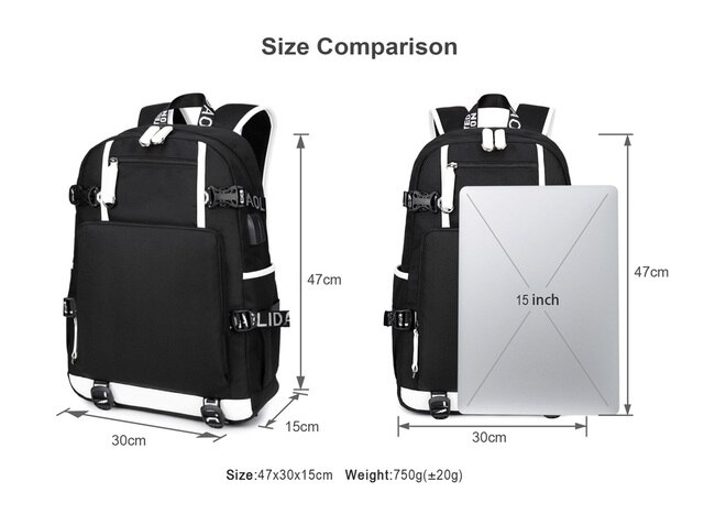 Niestandardowy plecak podróżny z nadrukiem na zamówienie - torba dla dzieci i dorosłych (USB, laptop) - Wianko - 4