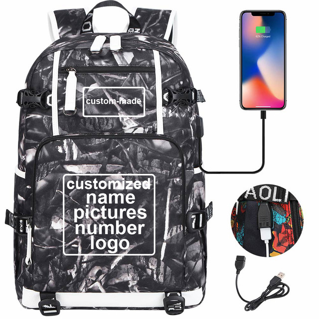 Niestandardowy plecak podróżny z nadrukiem na zamówienie - torba dla dzieci i dorosłych (USB, laptop) - Wianko - 21