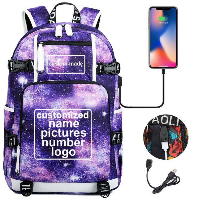 Niestandardowy plecak podróżny z nadrukiem na zamówienie - torba dla dzieci i dorosłych (USB, laptop) - Wianko - 18