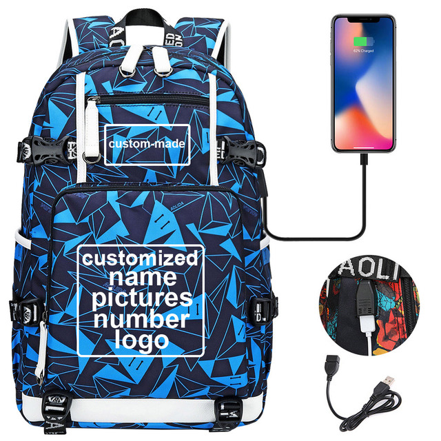 Niestandardowy plecak podróżny z nadrukiem na zamówienie - torba dla dzieci i dorosłych (USB, laptop) - Wianko - 16