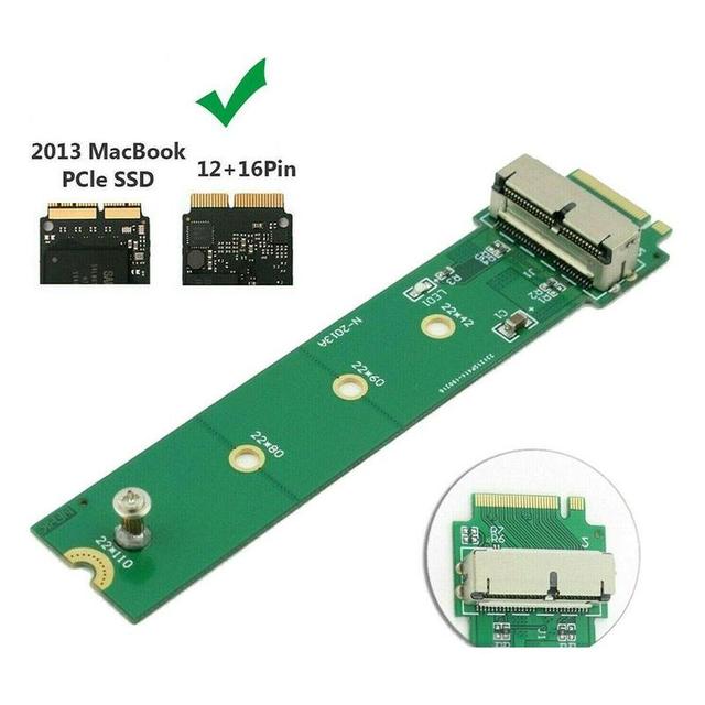 Adapter konwerter 12 + 16 Pin SSD do M.2 NGFF PCI-e dla Apple MacBook A1465 Pro 2013-2015 A1466 SSD - Wianko - 8