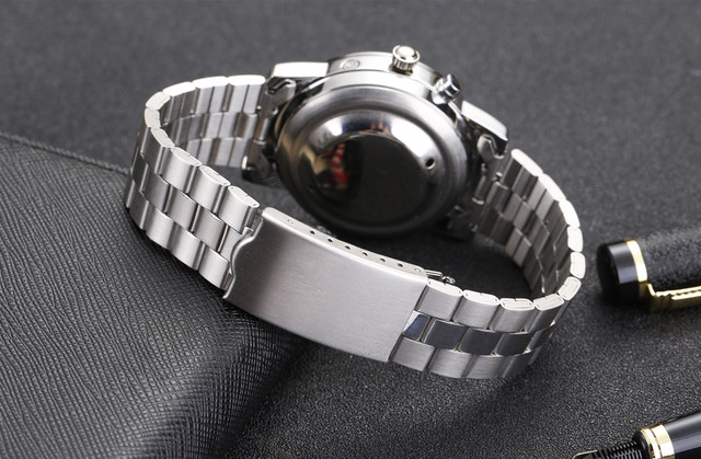 Zegarek niemiecki z funkcją alarmu, rozmową datą i godziną na białej tarczy VBG-233G - Wianko - 9