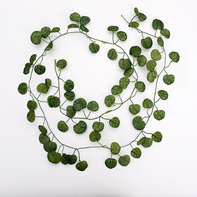 Sztuczny bluszcz zielony z girlandą winorośli i długimi, plastikowymi rattanowymi liśćmi do dekoracji ścian w domu i ogrodzie - Wianko - 9