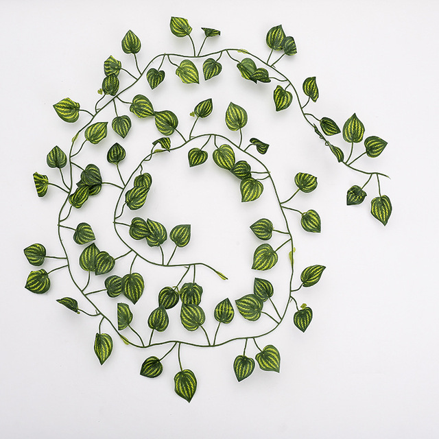 Sztuczny bluszcz zielony z girlandą winorośli i długimi, plastikowymi rattanowymi liśćmi do dekoracji ścian w domu i ogrodzie - Wianko - 13