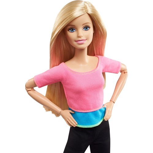 Lalka gimnastyczna Barbie z ruchem nieograniczonym i elastycznym, blondynka z czarnymi rajstopami - Wianko - 3