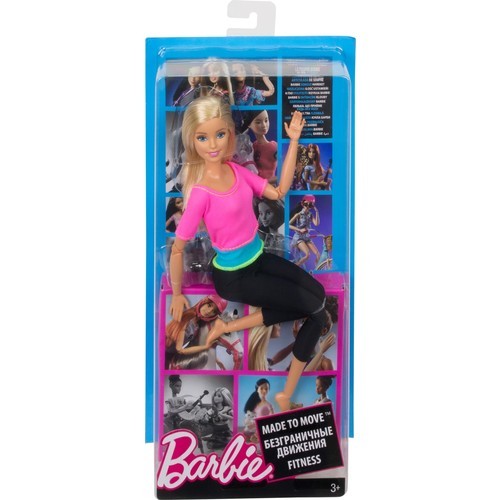 Lalka gimnastyczna Barbie z ruchem nieograniczonym i elastycznym, blondynka z czarnymi rajstopami - Wianko - 5