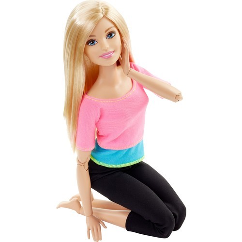Lalka gimnastyczna Barbie z ruchem nieograniczonym i elastycznym, blondynka z czarnymi rajstopami - Wianko - 1