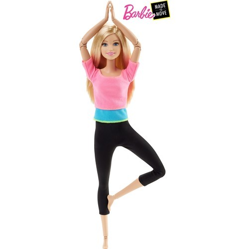 Lalka gimnastyczna Barbie z ruchem nieograniczonym i elastycznym, blondynka z czarnymi rajstopami - Wianko - 6